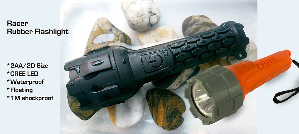 Rubber flashlight, rubber LED flashlight, waterproof flashlight